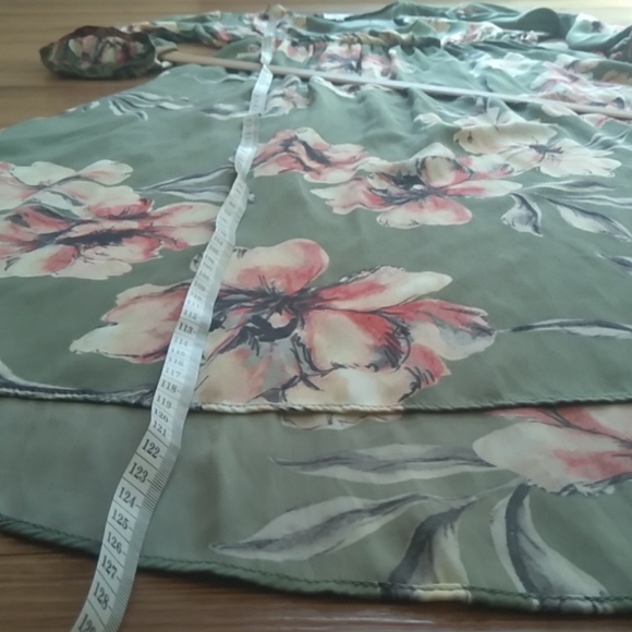 🌟 Host Pick! Witchery Green Floral Dress AU 12 - Picture 7 of 8